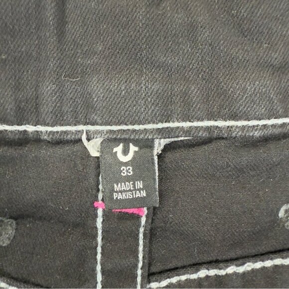 True Religion NWOT Ricky Flap SN 105712 Men's Size 35x33 Thick Pink Stitching - Picture 2 of 11